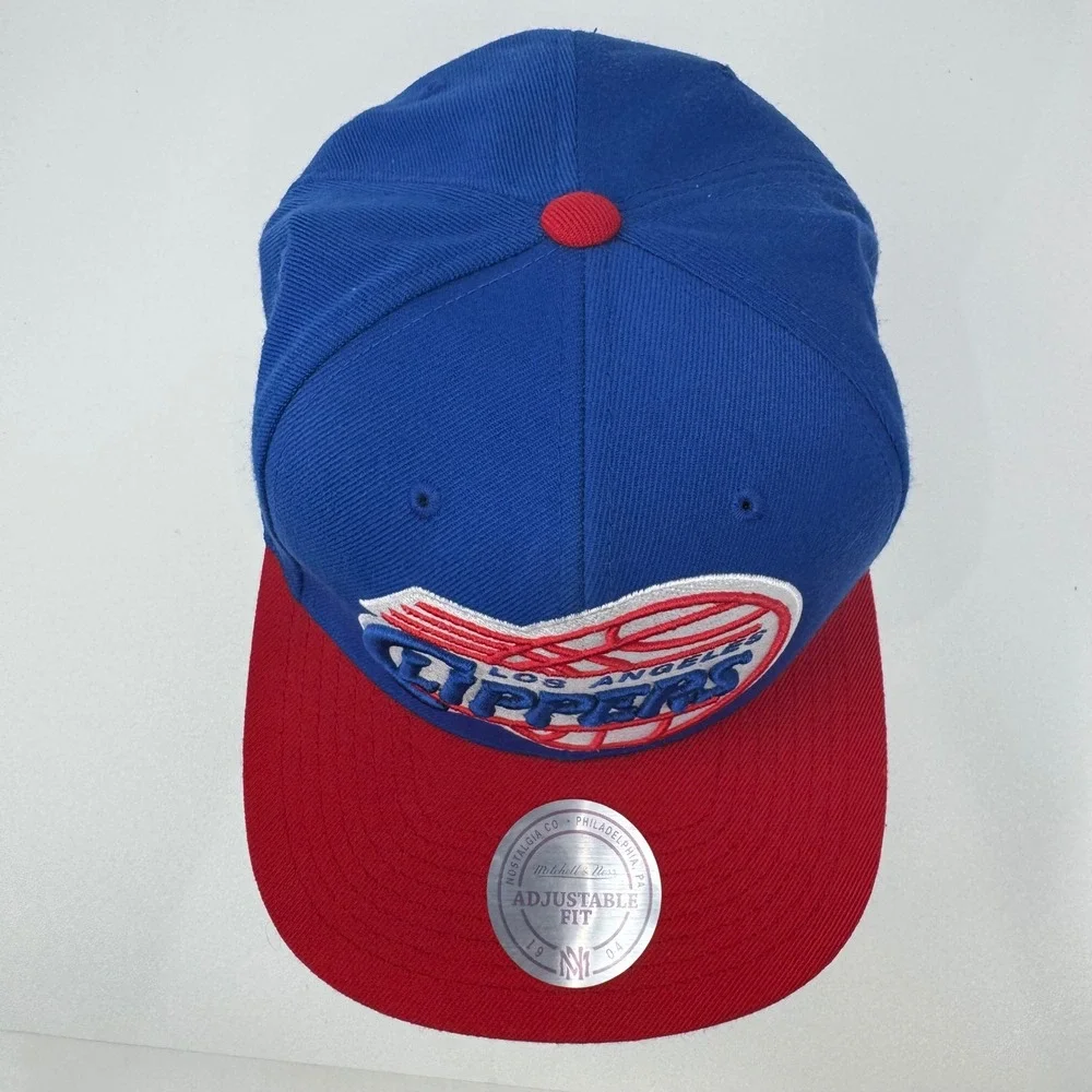 Los Angeles Clippers Mitchell & Ness NBA Snapback Hat Blue Red Hardwood Classics